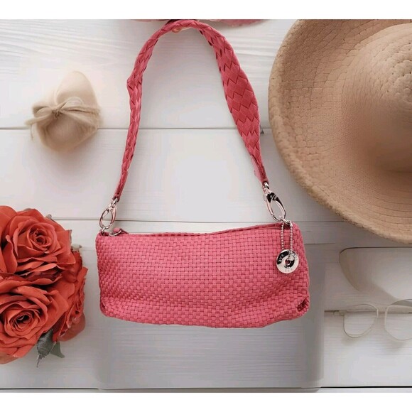 The Sak Small Pink Woven Silver Zipper & Charm Shoulder bag - Picture 1 of 13